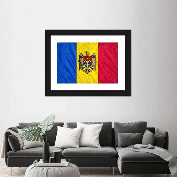 Waving Moldova Flag Canvas Wall Art