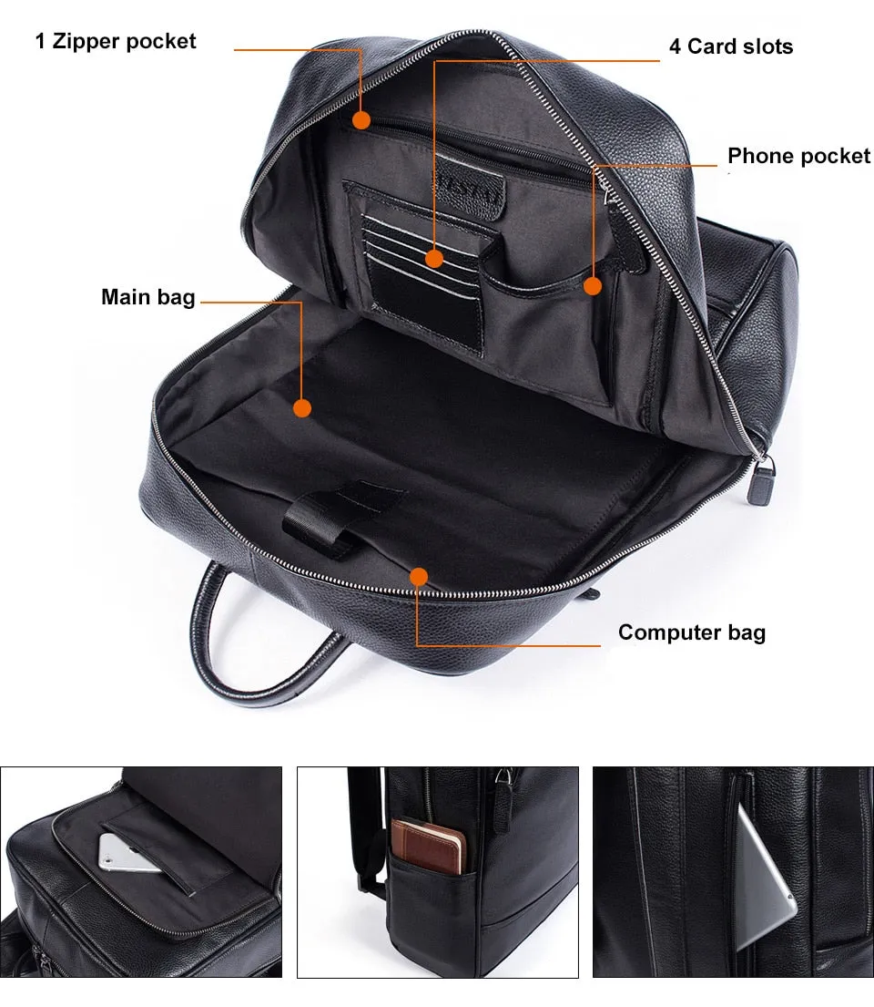 WESTAL* 
Anti-thief,
Leather,
Waterproof,
Laptop safe,
Travel,
School