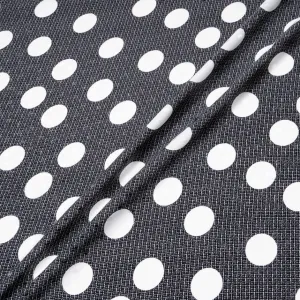 White Spotted Black Pure Silk Jacquard