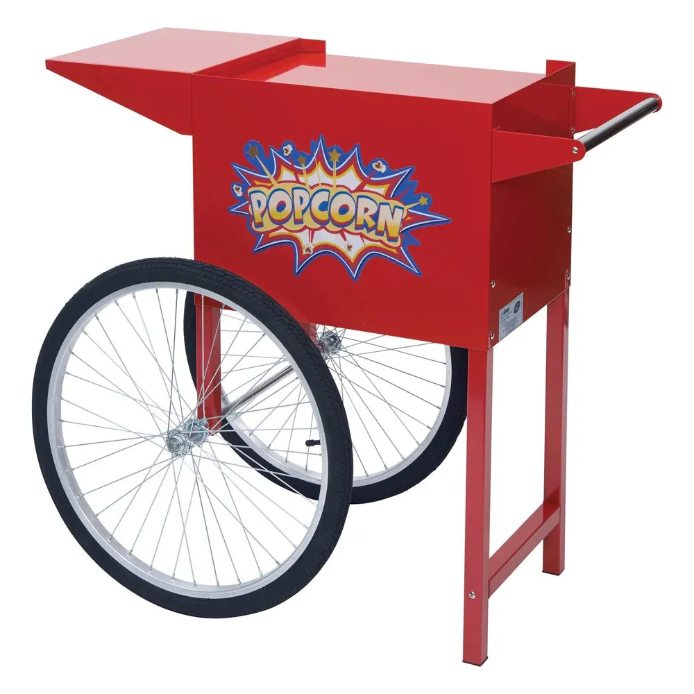 Winco POP-8RC Red Popcorn Cart with 22" Spoked Wheels for POP-8R