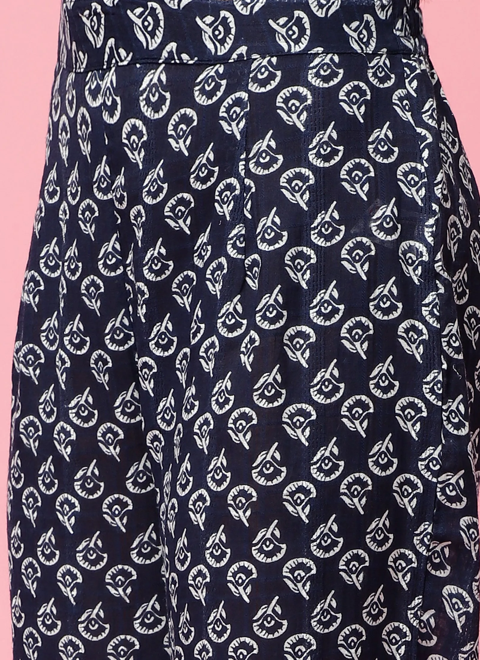 Women Navy Blue Floral Printed Kurta Comfort Pant Dupatta