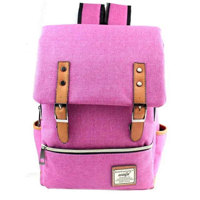 women's vintage canvas travel backpack