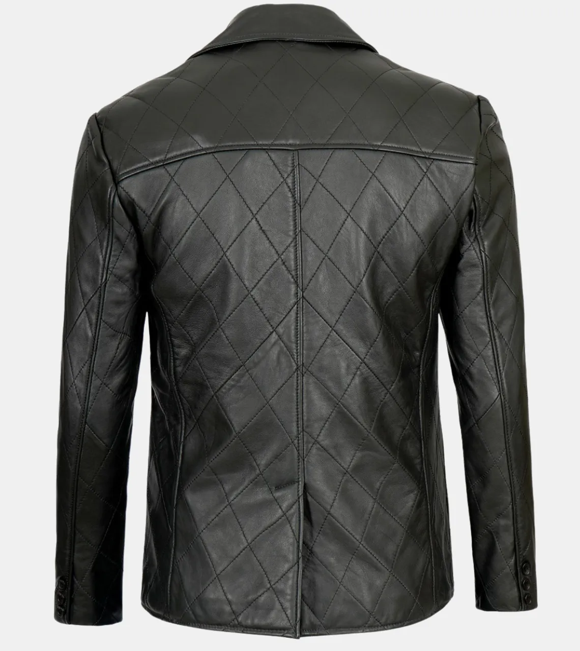 Wylie Men's Black Quilted Leather Blazer